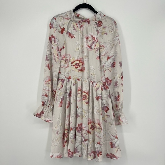 Ted Baker Dinnaa Floral Print Mini Dress Ivory 2 - Picture 2 of 10